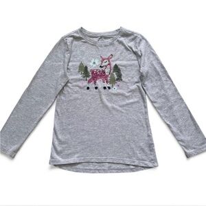 Wonder Nation Gray Long Sleeve Shirt with Deer Design